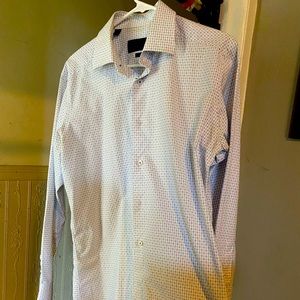 David Donahue textured dress shirt